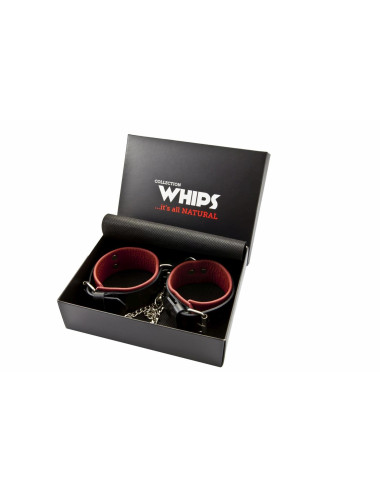 Kajdanki WHIPS – Kajdanki damskie skórzane | Zabawki BDSM, bezpieczne dla ciała, szer. 4 cm, regulacja 18–22 cm