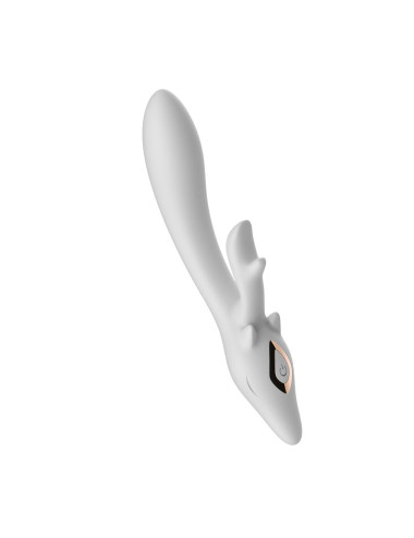 Wibrator silikonowy króliczek - 10 funkcji, wodoodporny, biały, ładowanie USB