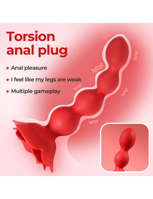Wibrujące Koraliki Analne Rose ze Sterowaniem