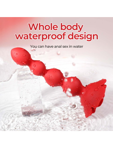 Rose rotating anal beads