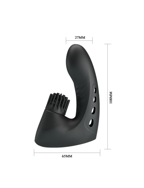 PRETTY LOVE Magic Finger Drill USB - Nakładka na palce, 3 Wibracje, 3 Obroty - Zabawki erotyczne, silikon