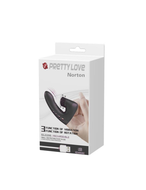 PRETTY LOVE Magic Finger Drill USB - Nakładka na palce, 3 Wibracje, 3 Obroty - Zabawki erotyczne, silikon