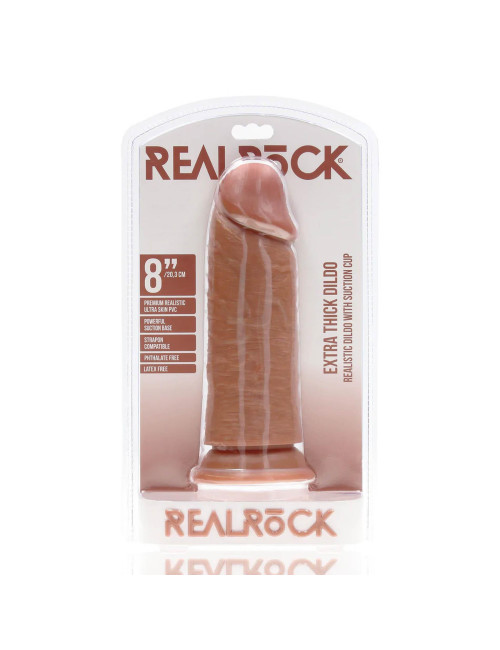 Dildo realistyczne Extra Thick Straight 20,3 cm Tan - RealRock