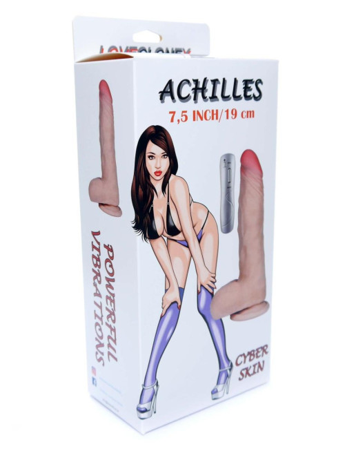 Wibrator Achilles LoveClonex 7,5V - cyber skóra, realistyczny, 7 wibracji, kompatybilny Strap-On