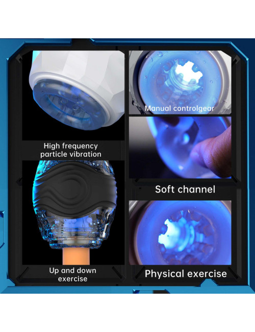 VIBRATING BALL MALE STROKER - Masturbator męski 10 wibracji IPX7 ładowanie magnetyczne