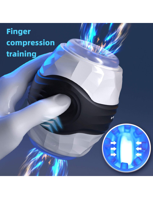 VIBRATING BALL MALE STROKER - Masturbator męski 10 wibracji IPX7 ładowanie magnetyczne