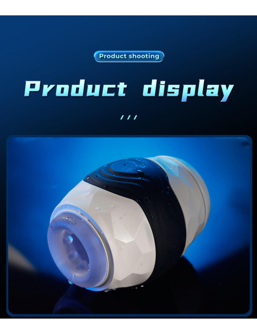 VIBRATING BALL MALE STROKER - Masturbator męski 10 wibracji IPX7 ładowanie magnetyczne