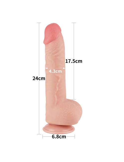 Lovetoy Sliding Skin Realistyczne Dildo 9,5 cala TPE z przyssawką