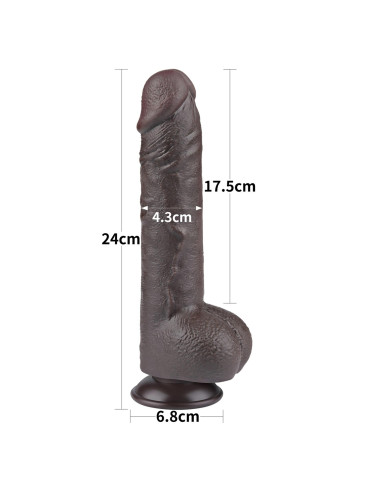 9.5'' Sliding Skin Dual Layer Dong Black