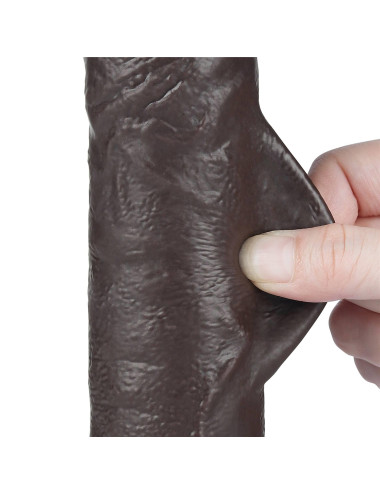 9.5'' Sliding Skin Dual Layer Dong Black