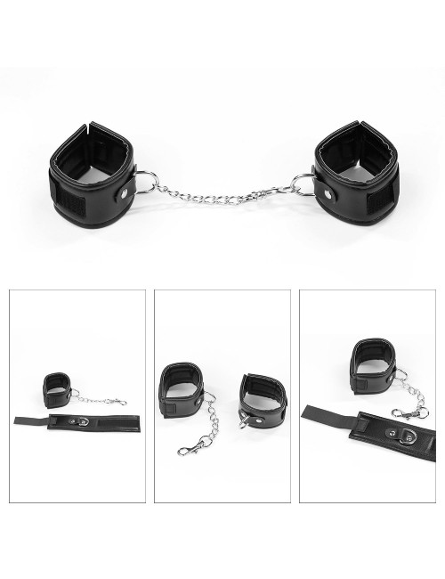 Zestaw Deluxe Bondage - Zabawki / Zestawy, Kajdanki, Flogger, Wibrator, Opaska na oczy
