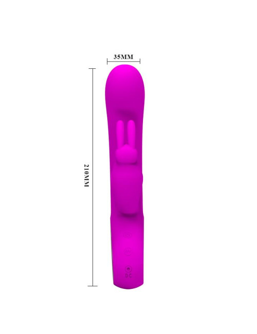 PRETTY LOVE Webb Pink USB - Wibrator Króliczek Silikonowy, 12 Trybów, 21 cm