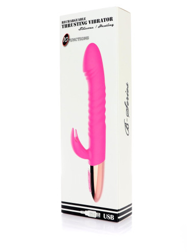Wibrator - Rechargeable Thrusting Vibrator USB 10 Functions - Heating