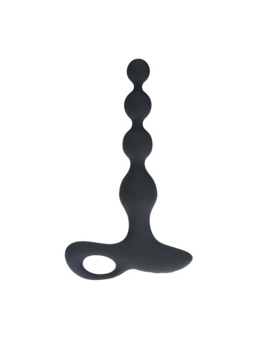 Remote Control Beaded Vibrating Silicone Anal Plug - Black