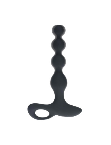 Remote Control Beaded Vibrating Silicone Anal Plug - Black