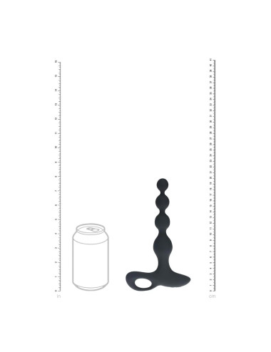 Remote Control Beaded Vibrating Silicone Anal Plug - Black