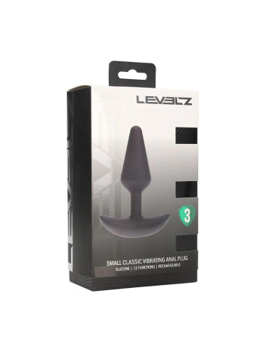 Classic Vibrating Silicone Anal Plug - S - Black