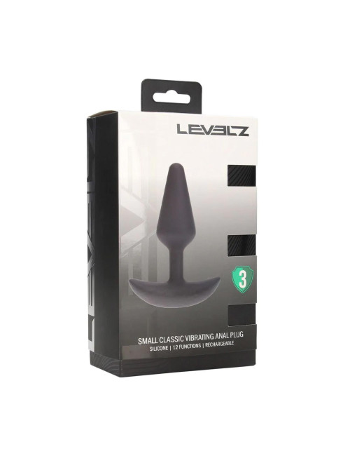 Plug analny wibrujący silikonowy - Classic - S - Czarny