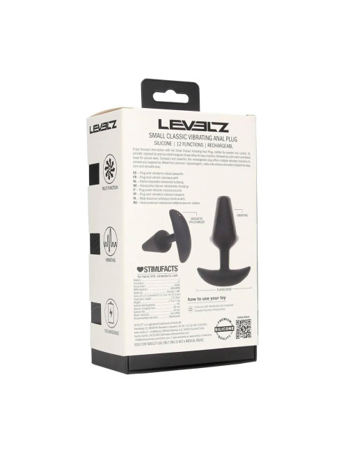 Plug analny wibrujący silikonowy - Classic - S - Czarny