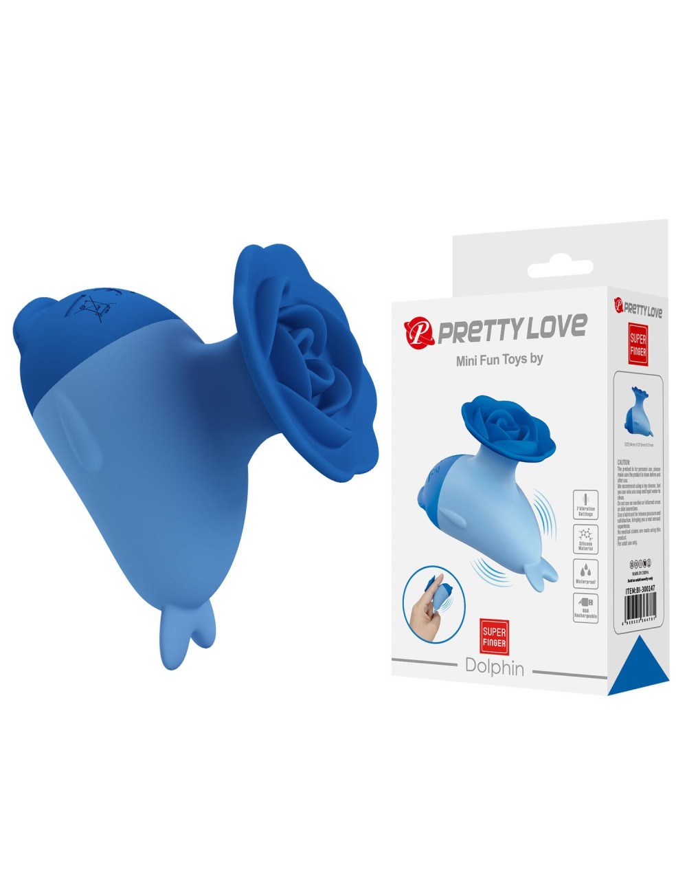 Pretty Love Dolphin Blue – Mini wibrator silikonowy