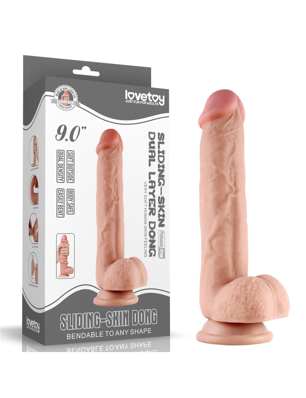 Lovetoy Realistyczne Dildo z przesuwaną skórą 9.5"
