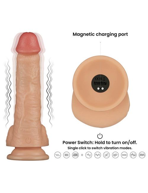 Lovetoy Wibrator w kształcie penisa z wibracją 8"