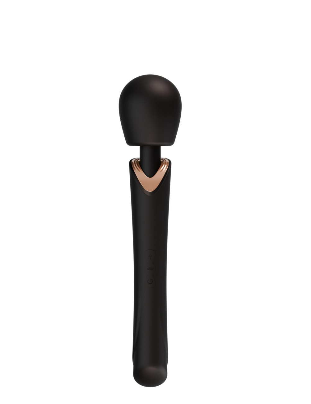 Perfect Wand Black - masażer wibrator wodoodporny, silikon medyczny, 10 trybów