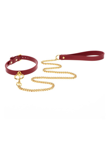 O-Ring Collar and Chain Leash Red