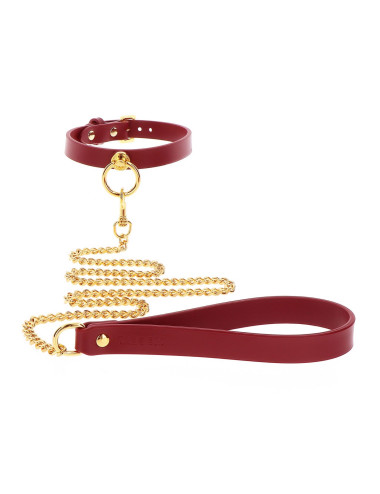 O-Ring Collar and Chain Leash Red