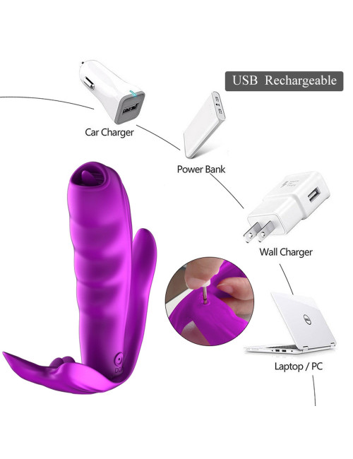 Stymulator Silikonowy Panty Vibrator USB - 7 Funkcji i Ogrzewanie, Wodoodporny
