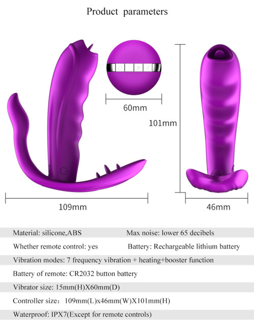 Stymulator Silikonowy Panty Vibrator USB - 7 Funkcji i Ogrzewanie, Wodoodporny