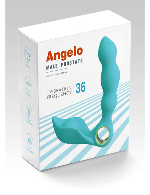 Stymulator prostaty Angelo Potrójny Masażer Prostaty Anal 3 Tryby (niebieski)