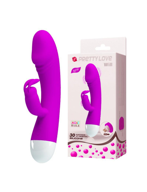 Pretty Love WILL USB 30-Funkcyjny Wibrator Króliczek - Silikonowy, 18 cm