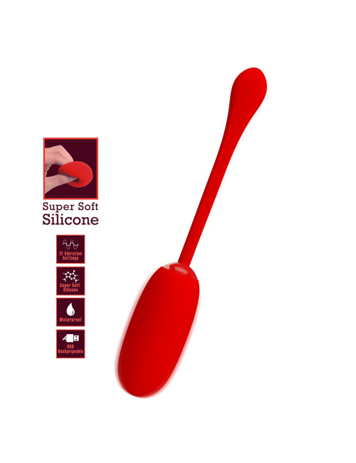 PRETTY LOVE Julius Egg Red - Bezprzewodowe Jajko Wibrujące 12 Funkcji