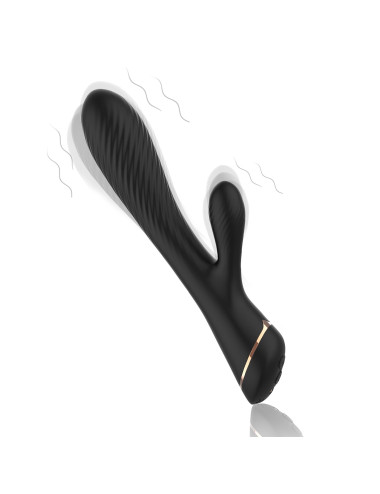 Króliczek Hare Black Wibrator silikonowy, 9 funkcji wibracji, wodoodporny