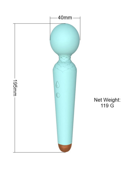 Stymulator Power Wand USB – Wibrator 10 Funkcji, Masażer Silikonowy, Wodoodporny, Ergonomiczny Uchwyt, Ładowanie USB