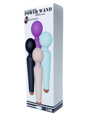 Stymulator-Rechargeable Power Wand USB 10 Functions - Flesh