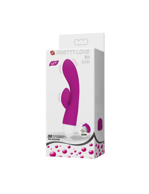 PRETTY LOVE ELI USB Wibrator Punkt G - Królik Silikonowy 30 Funkcji, Wodoodporny