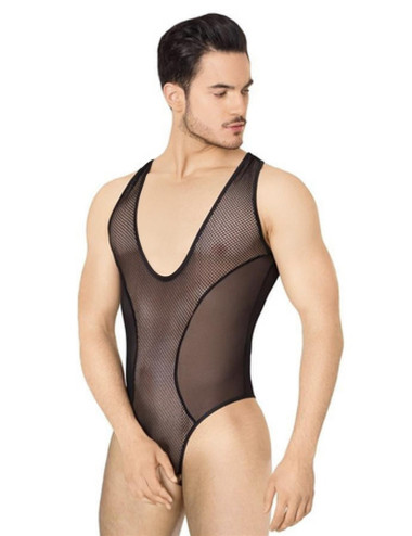 Męskie body SoftLine 4609 Black - Rozmiar XL