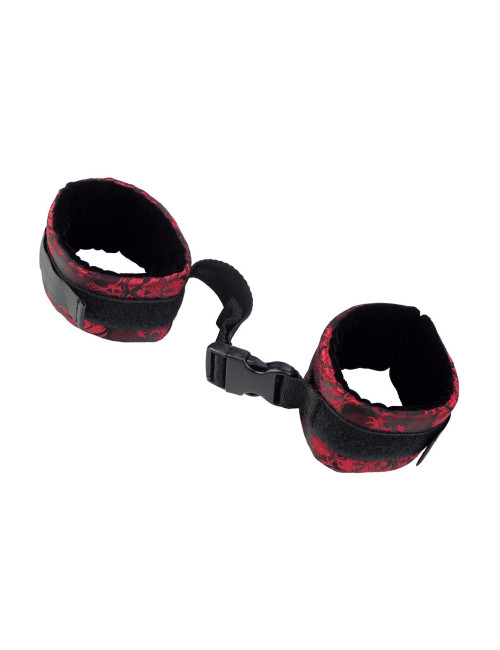 Scandal Control Cuffs Black - Kajdanki BDSM Regulowane, Mankiety Aksamitne