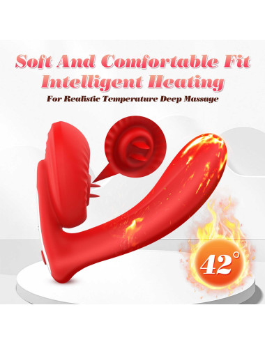 Silicone vibrator 10 vibration modes, Licking, Heating + APP control