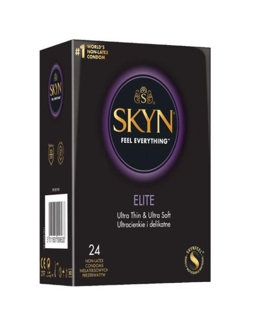 SKYN Elite Box 24 - Prezerwatywy Afrodyzjaki Ultracienkie | Zwykłe i Smakowe