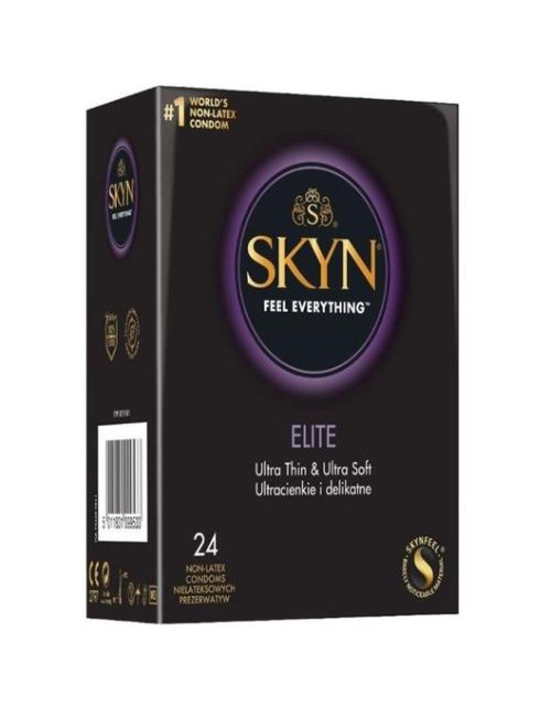SKYN Elite Box 24 - Prezerwatywy Afrodyzjaki Ultracienkie | Zwykłe i Smakowe
