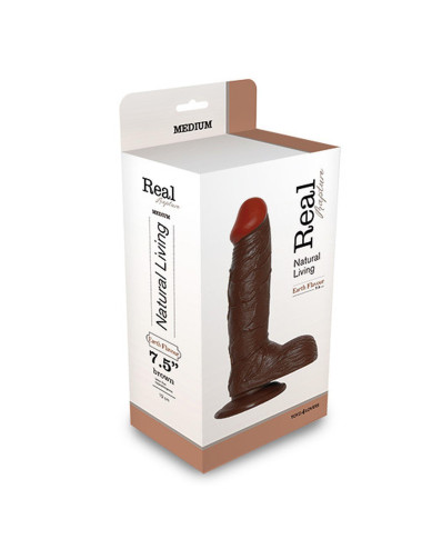 Dildo-REALISTIC DILDO REAL RAPTURE BROWN 7.5"