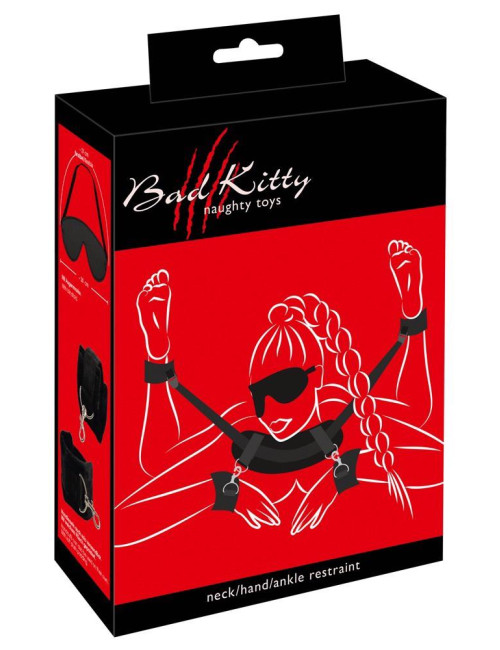 Bad Kitty Zestaw BDSM Szyja-Nadgarstki-Kostki