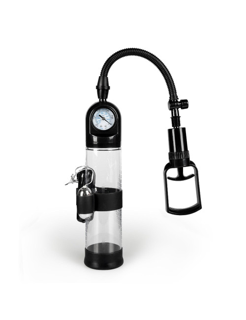 Pompka Powerpump Master Vibrating - Pompka próżniowa dla mężczyzn z wibracją (Black&Clear)