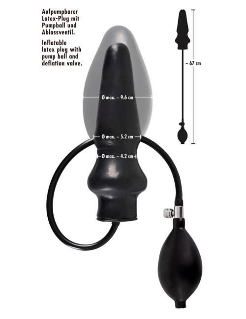 Late X Nadmuchiwany Plug Analny z Lateksu
