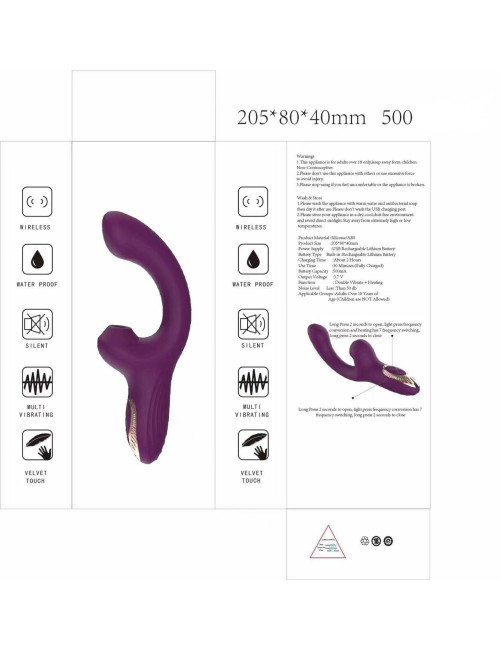 Lila - Wibrator Punktu G z 7 trybami wibracji i podgrzewaniem, silikonowy, USB