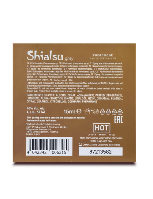 SHIATSU Pheromon Fragrance Męskie Grey - Afrodyzjaki Feromony 15 ml