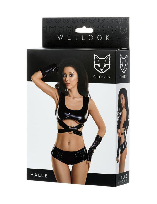 Glossy Zestaw 3-częściowy Bielizny Halle Czarny S
